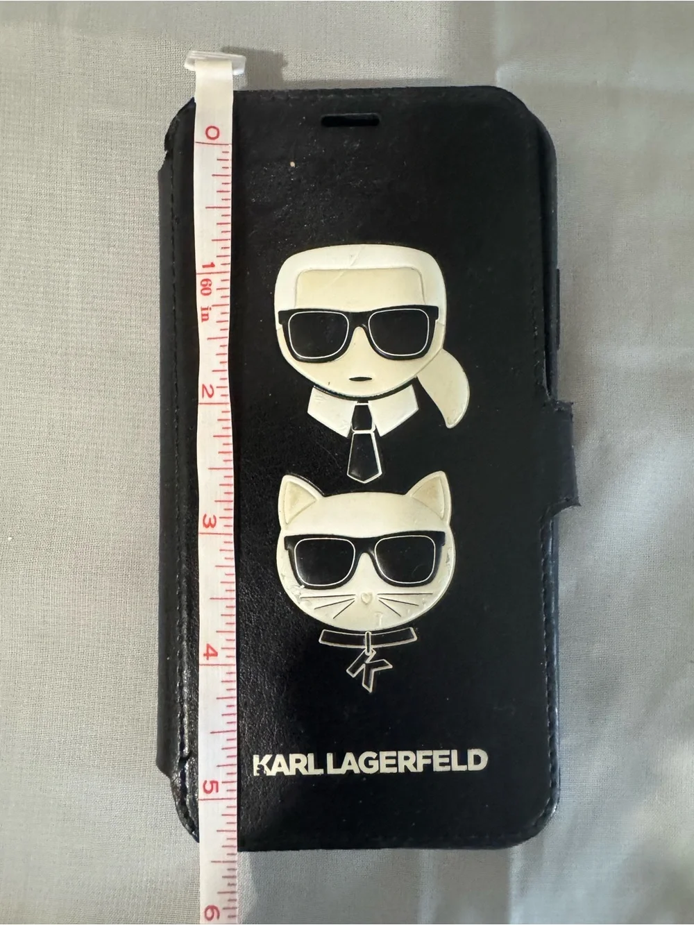 Karl Lagerfeld Choupette Leatherette Phone Case with Iconic Logo - Pre-loved/EUC